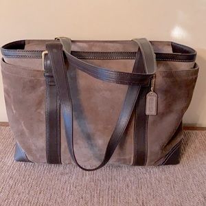 Vintage Coach suede tote EUC